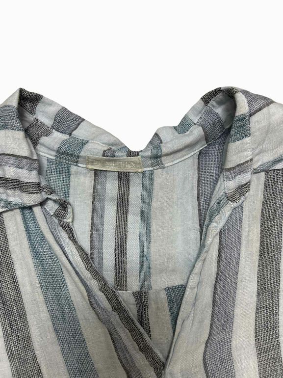 CP SHADES LARA 100% LINEN STRIPED TUNIC DRESS SIZE: L