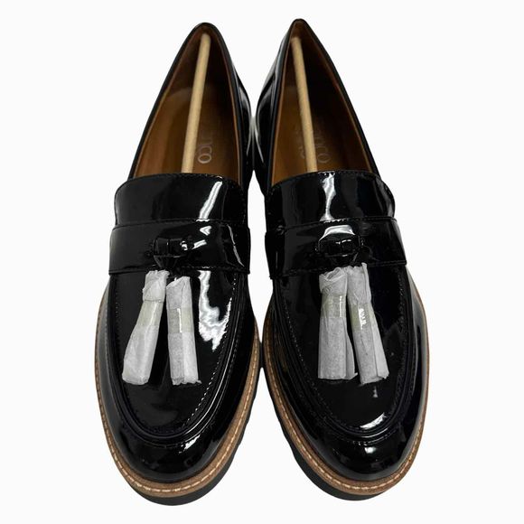 FRANCO SARTO NWOB! CAROLYNN PATENT LEATHER BLACK LOAFER SIZE 8.5