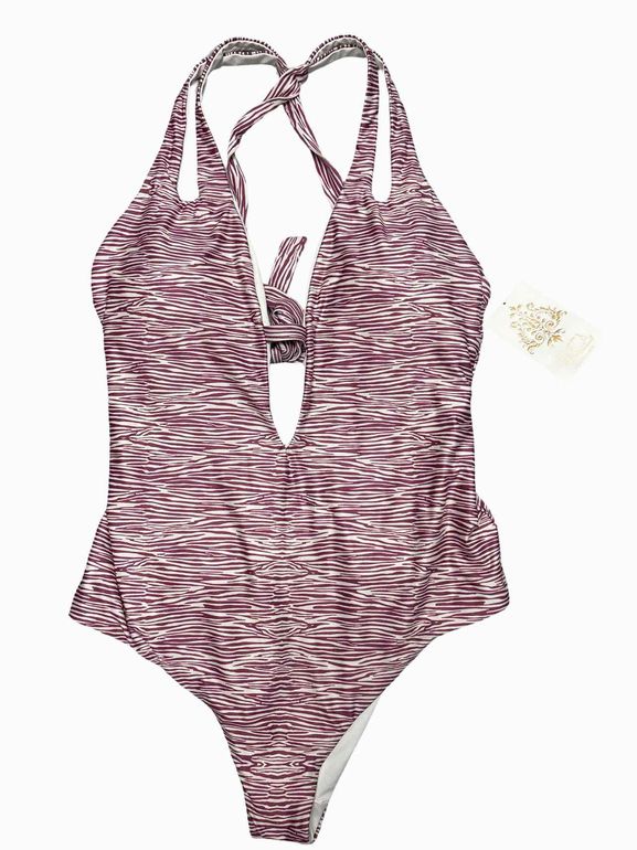 BECCA REBECCA VIRTUE BECCA PRINT PLAY CUT OUT ONE PIECE SWIM SIZE: XL