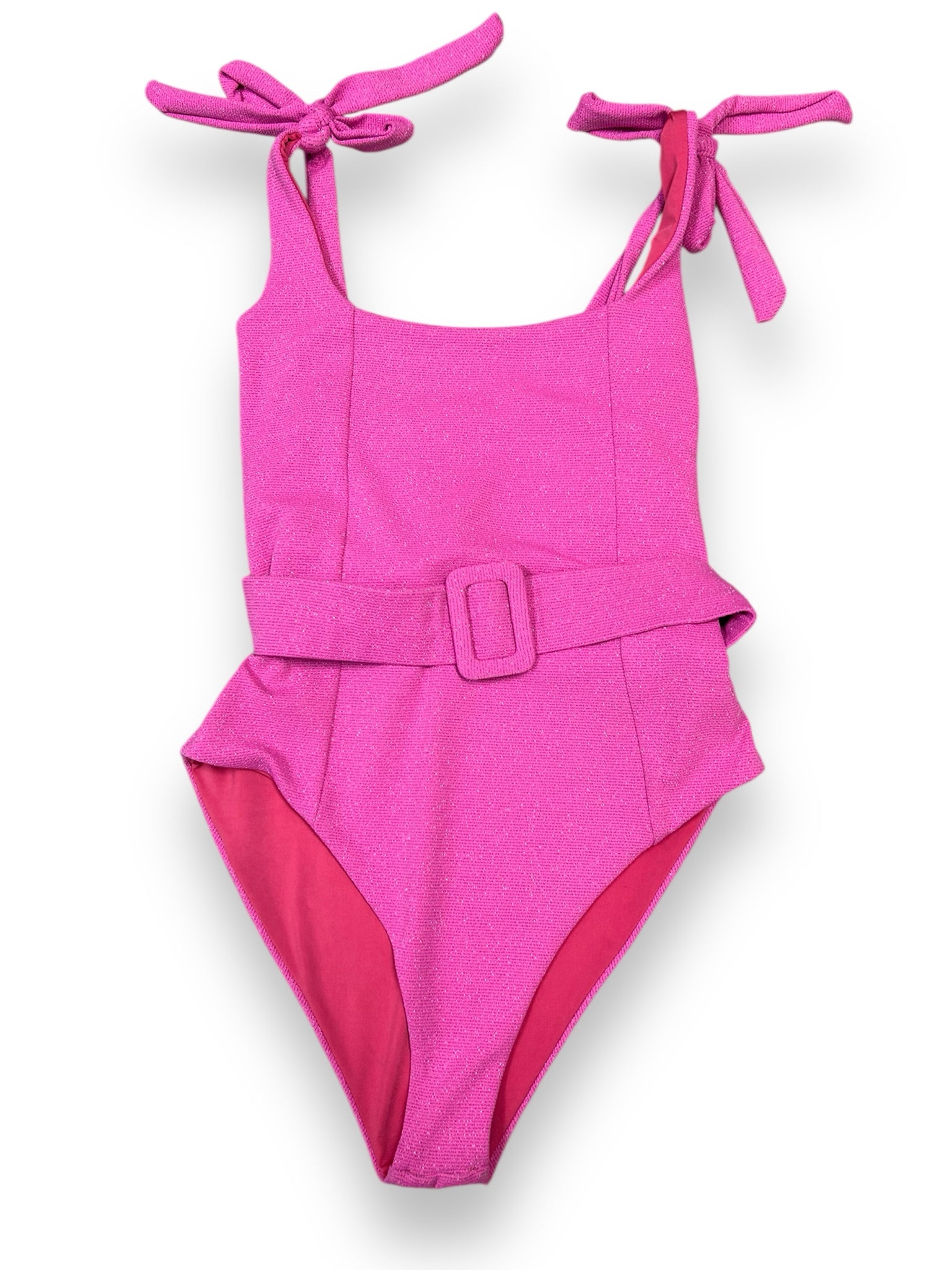 BEACH RIOT SYDNEY ONE PIECE SHIMMER SUIT PINK SIZE MEDIUM