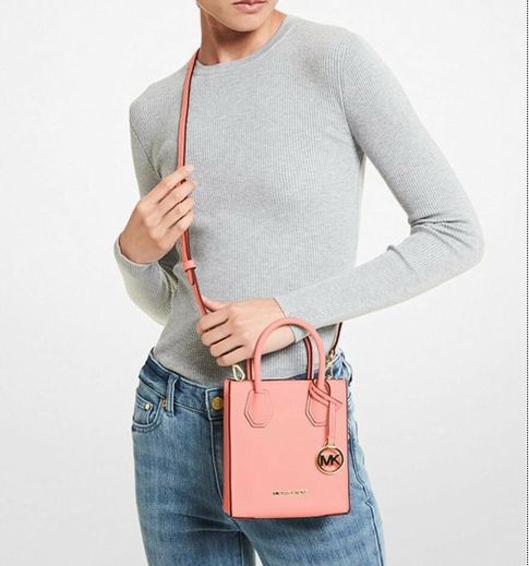 MICHAEL KORS MERCER XS SHOPPER CROSSBODY CARNATION PINK NEW!