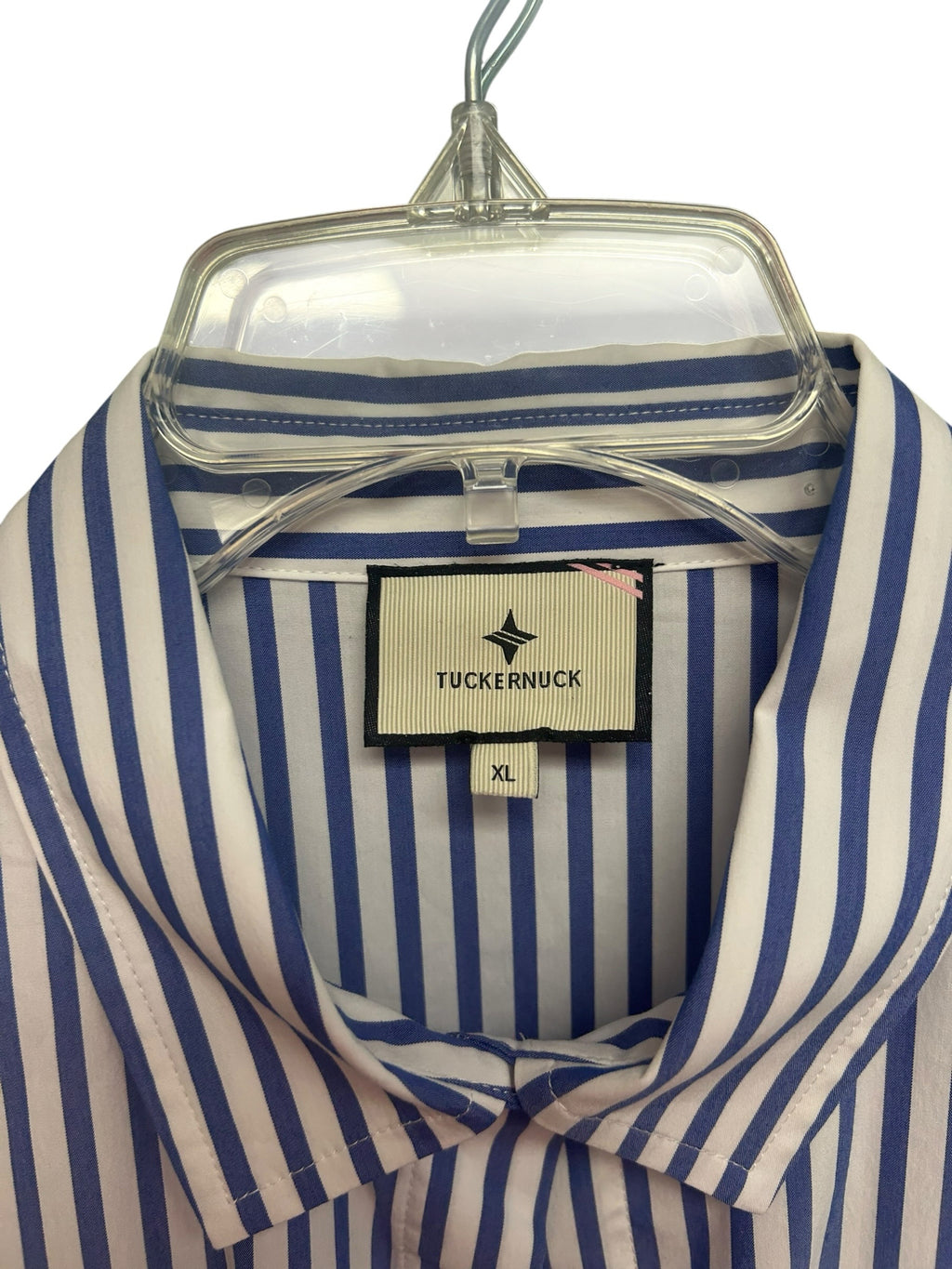 TUCKERNUCK MAXINE PINSTRIPE BUBBLE BLUE WHITE MAXI DRESS SIZE XL