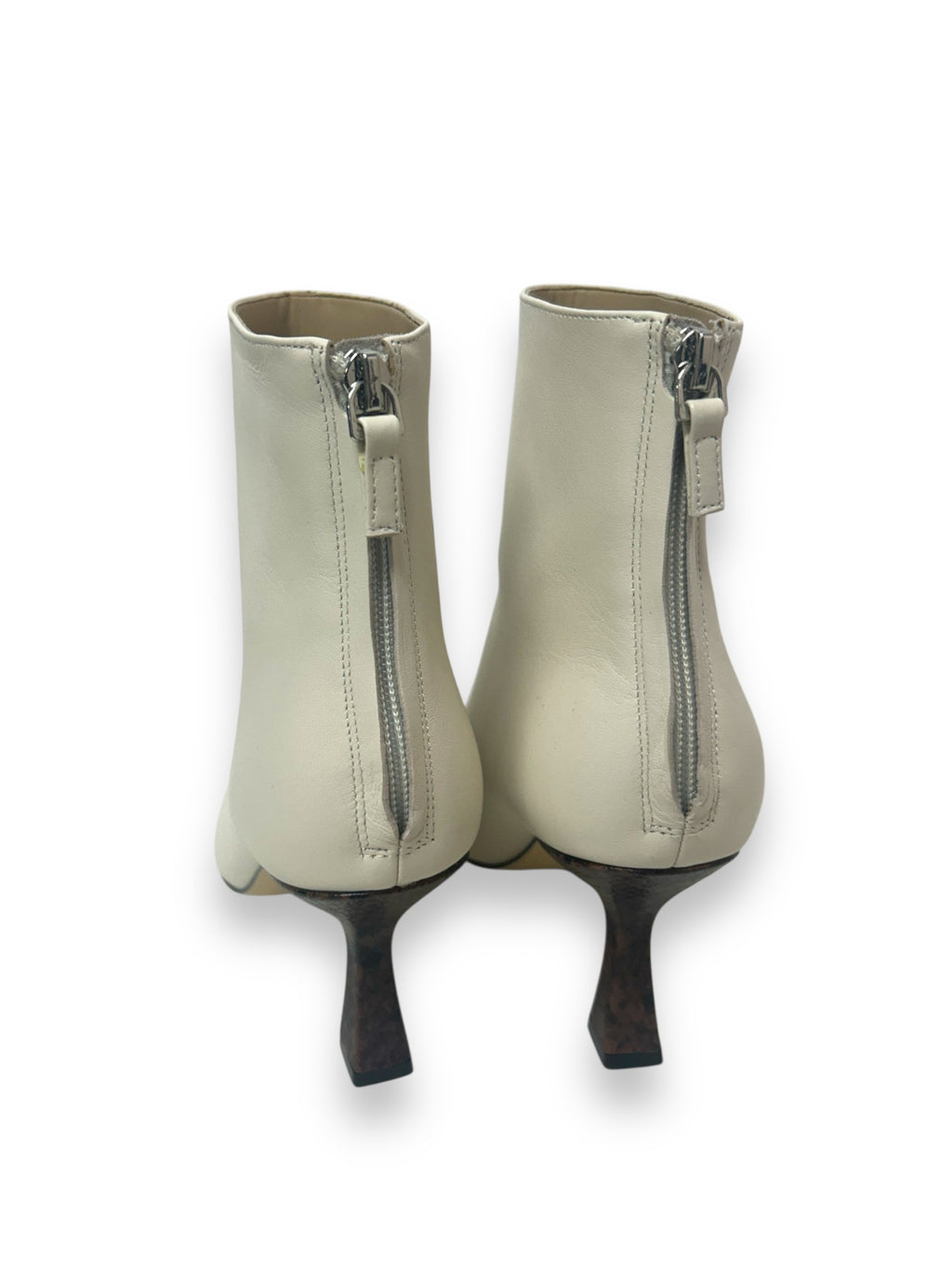 MARC FISHER SNAKE HEEL POINT CREAM LEATHER TOE BOOTIE SIZE 9