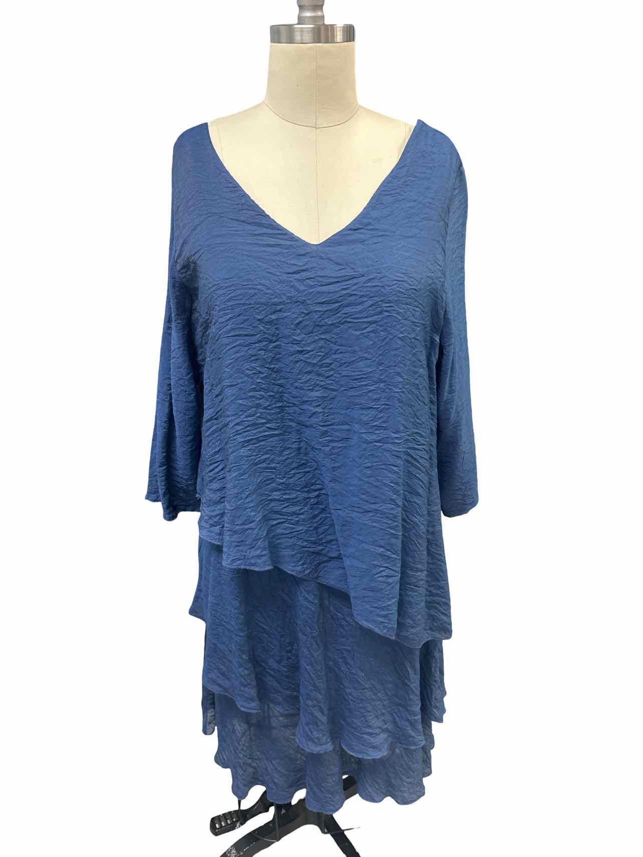 COLOR ME COTTON NWT GAUZE LAYERED LAGENLOOK MIDI DRESS SIZE: L