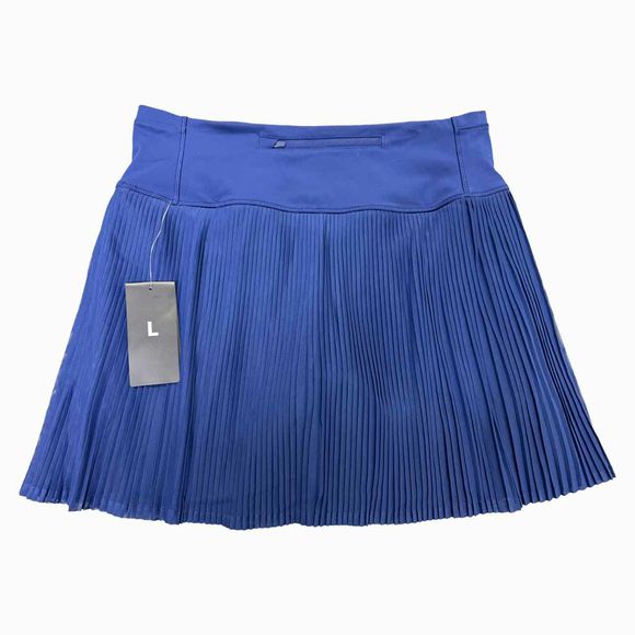 IBKUL NWT! ACCORDIAN PLEAT MESH NAVY SKIRT SIZE L