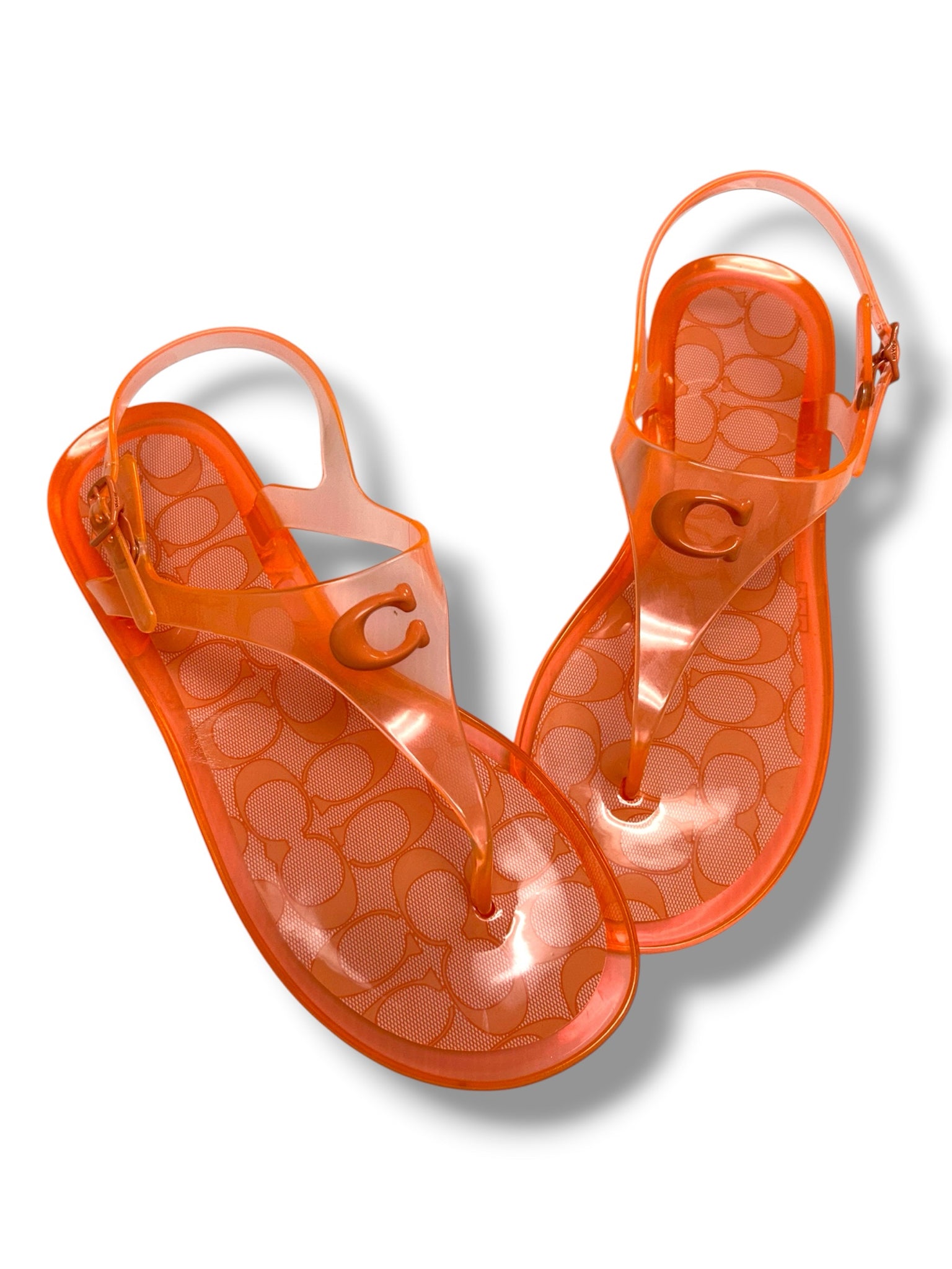 COACH THE NATELEE ORANGE JELLY  SANDALS SIZE 9