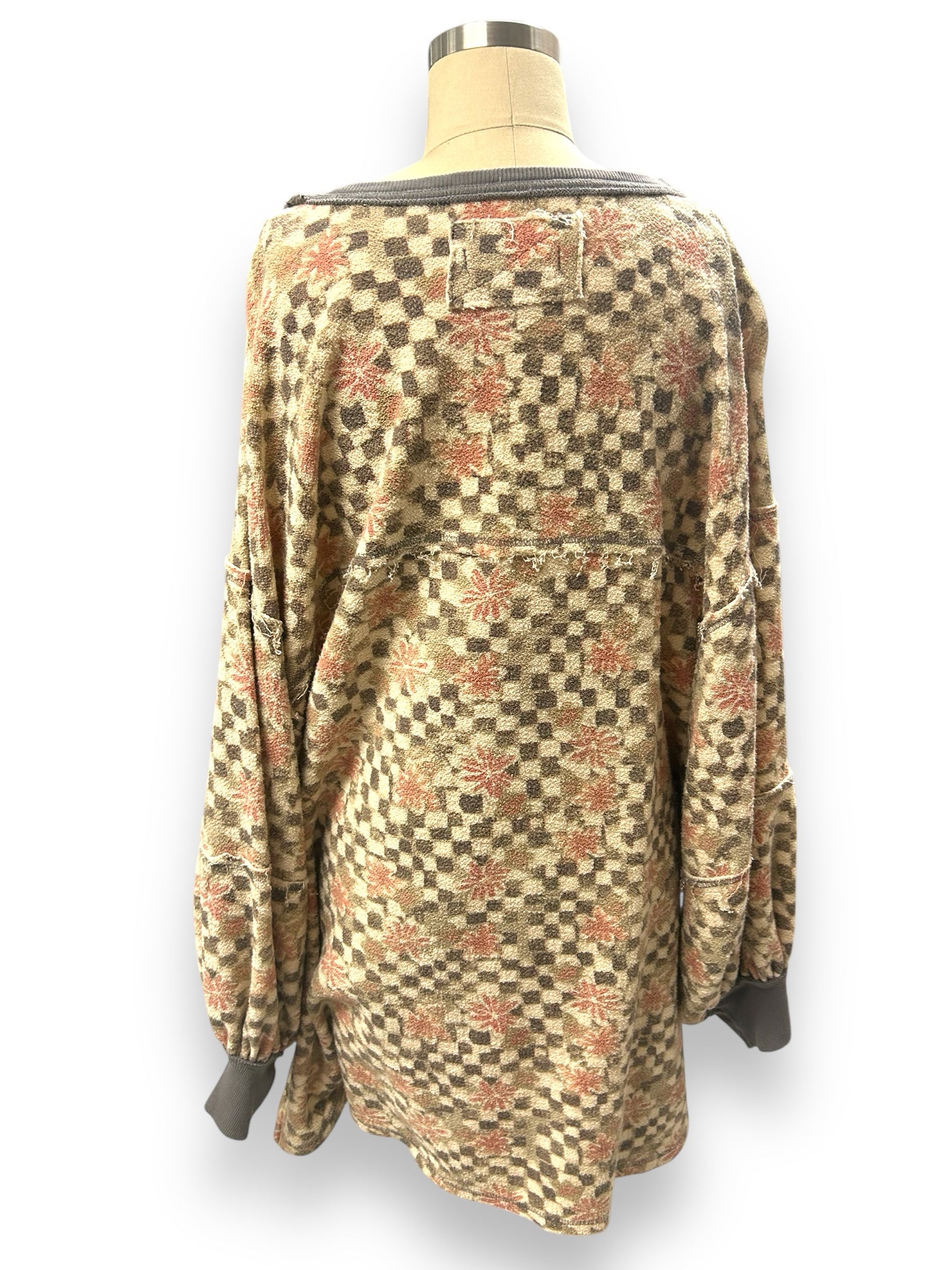 FREE PEOPLE CREAM COASTAL CREW TERRY PULLOVER SIZE SMALL