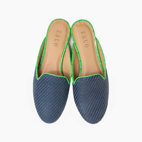 ZALO NAVY RAFFIA MULE SIZE:11