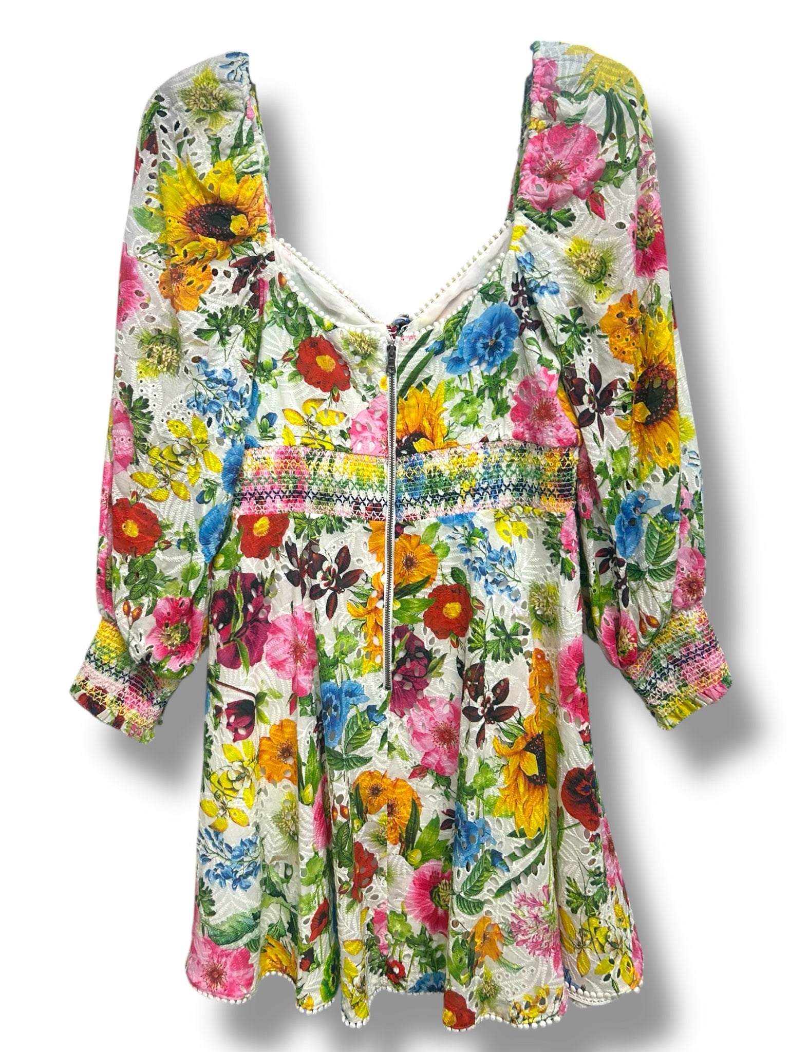 ALICE & OLIVIA CRAWFORD MINI DRESS IN SUNDAY STROLL MULTI SIZE 6