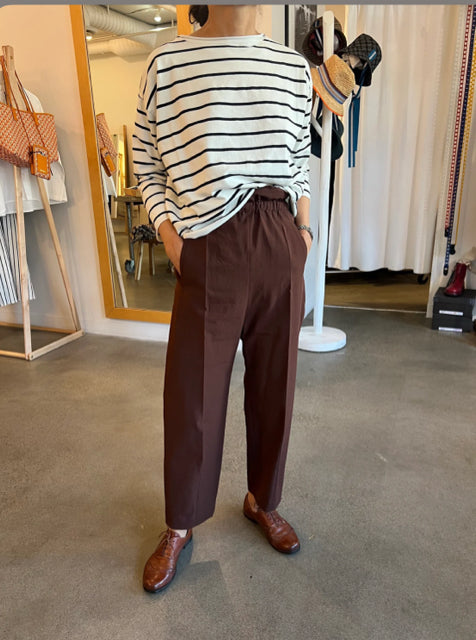 HACHE 100% COTTON HIGH WAISTED PRINCE TAPERED PANT SIZE: 38