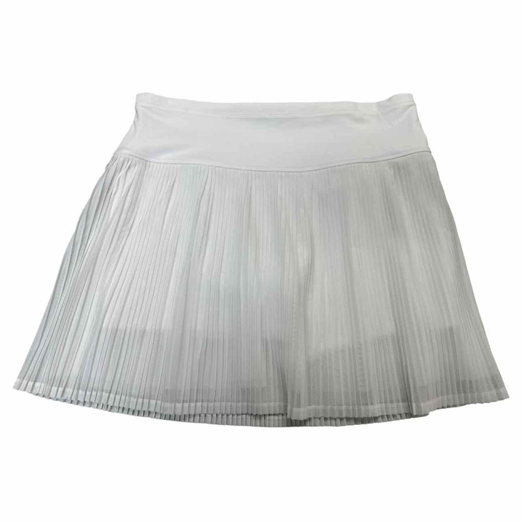 IBKUL NWT! ACCORDIAN PLEAT MESH WHITE SKIRT SIZE L