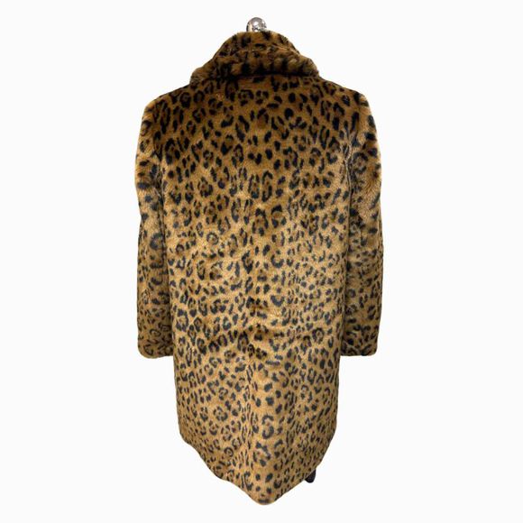 JMCLAUGHLIN SAVINE HIGH COLLAR LEOPARD FAUX FUR JACKET