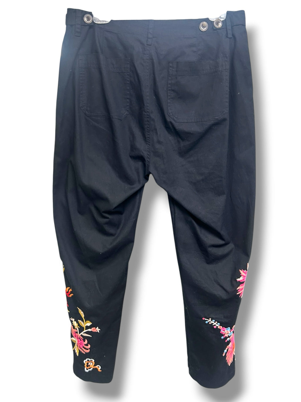 JOHNNY WAS BIYA EMBROIDERED DRAGON AND FLORAL MINA WORKER PANTS SIZE 12