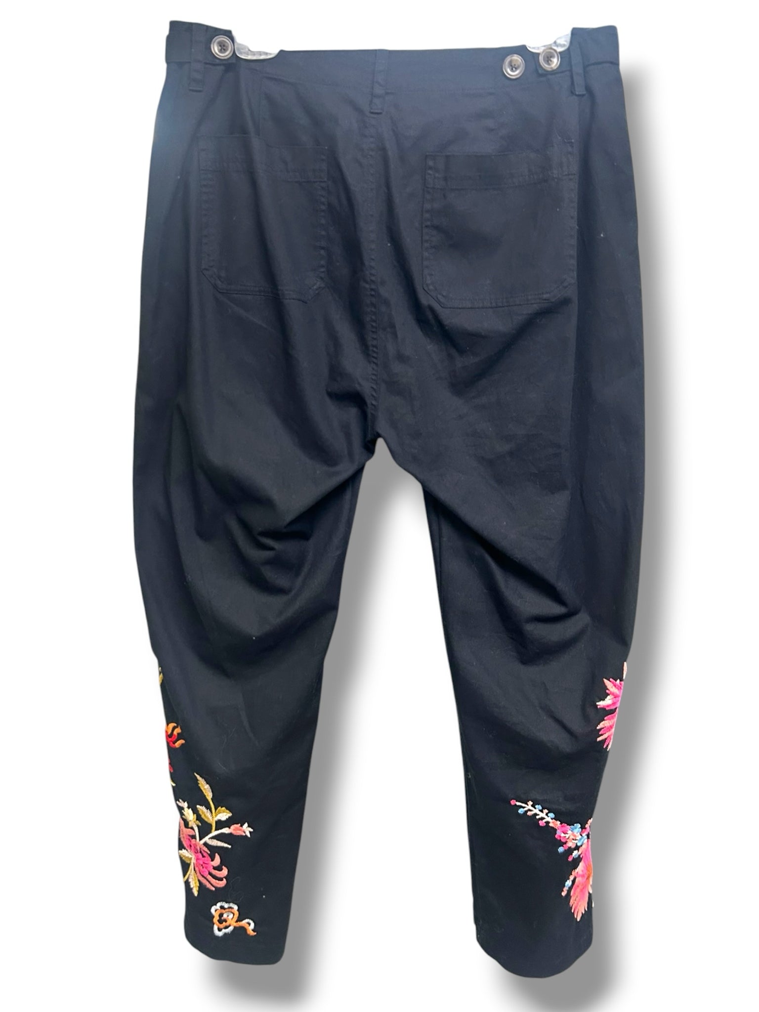 JOHNNY WAS BIYA EMBROIDERED DRAGON AND FLORAL MINA WORKER PANTS SIZE 12