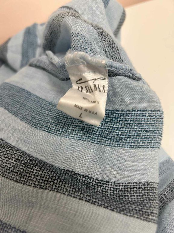 CP SHADES LARA 100% LINEN STRIPED TUNIC DRESS SIZE: L