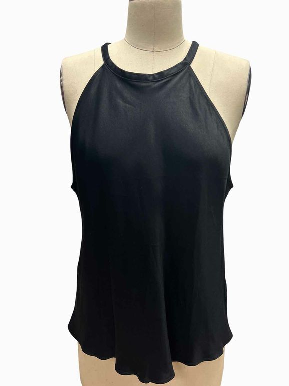 JCREW COLLECTION AMBER HIGH NECK LUSTER CREPE SLEEVELESS TOP SIZE: L