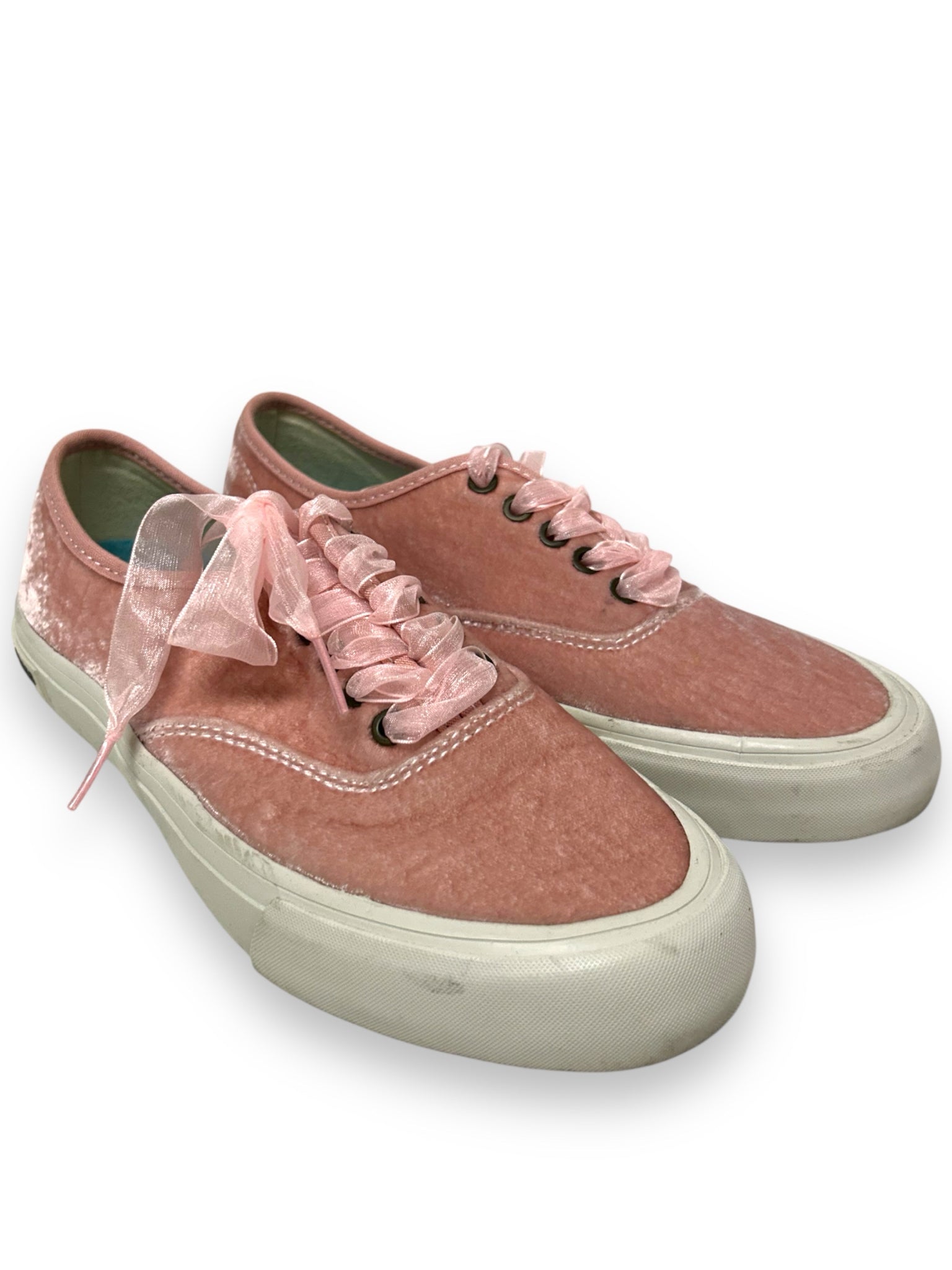 SEAVEES PINK VELVET LACE UP PLATFORM SNEAKERS SIZE 7.5