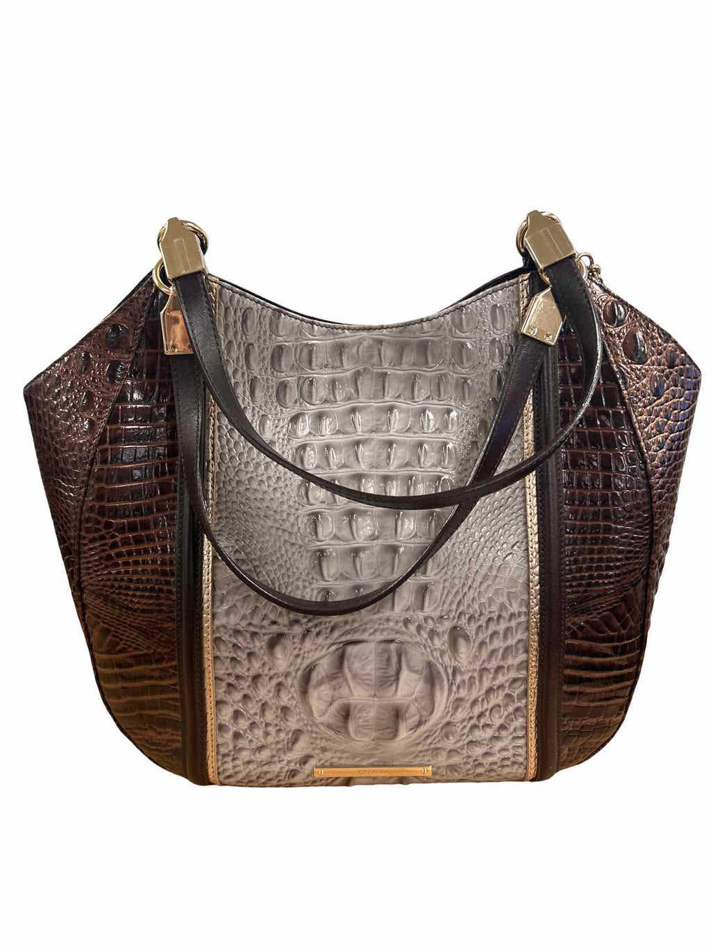 BRAHMIN MARIANNA CROC LEATHER TOTE