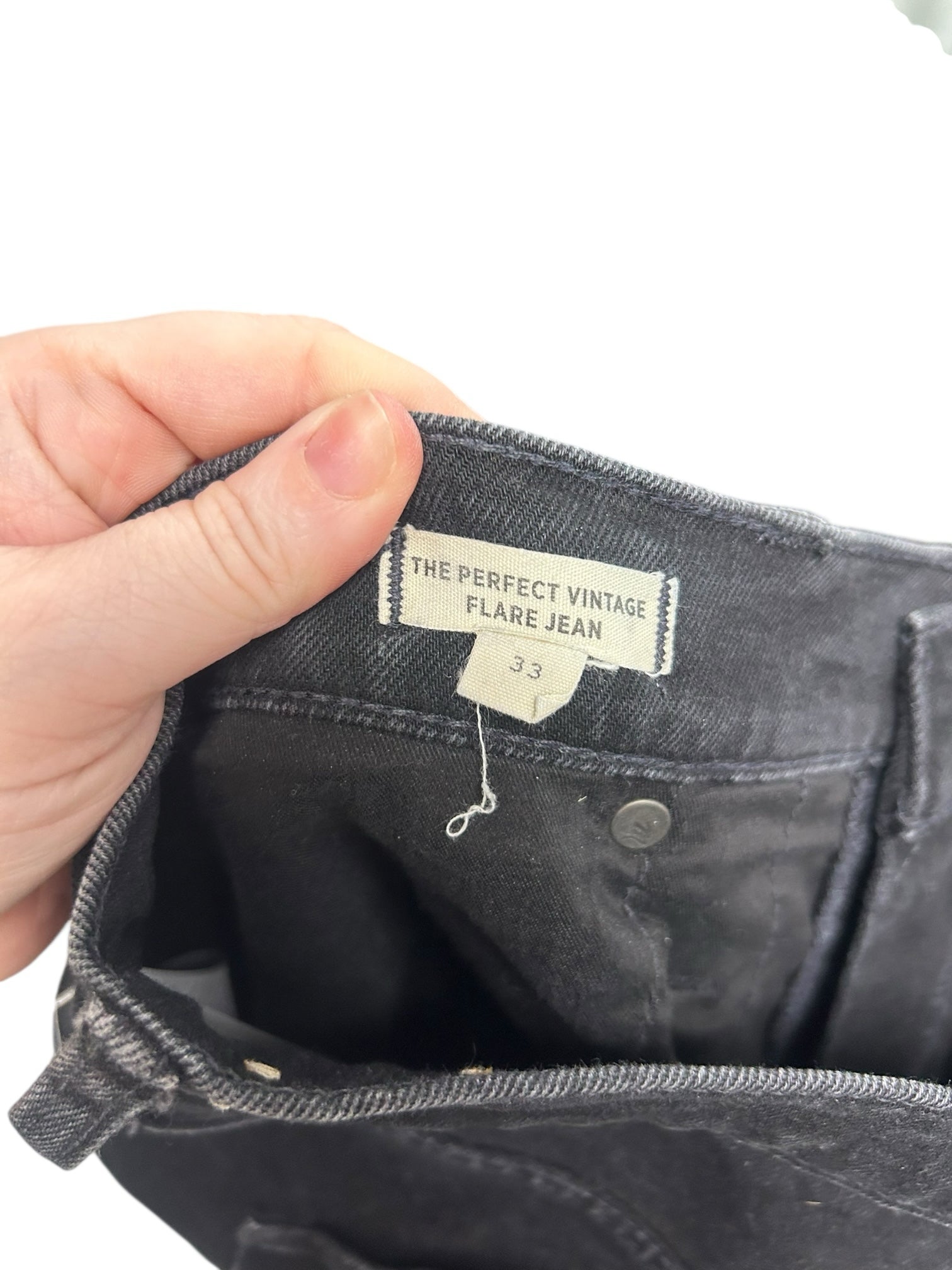 MADEWELL THE PERFECT VINTAGE FLARE JEAN BLACK DENIM SIZE 33 US 16