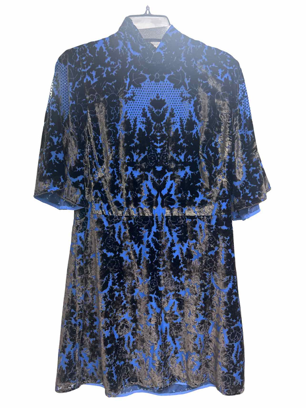 ANTHROPOLOGIE VELVET BURNOUT MOCK NECK MINI DRESS SIZE: 14