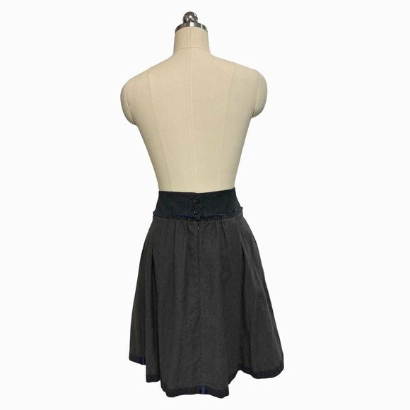 COTELAC WOOL BLEND WITH POCKET PLEATED BROWN SKIRT SIZE 0