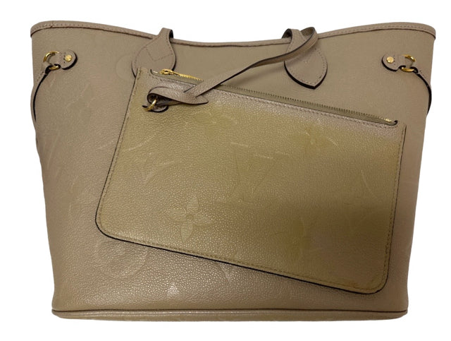 LOUIS VUITTON NEVERFULL MM TURTLEDOVE MONOGRAM EMPREINTE LEATHER WITH POUCH