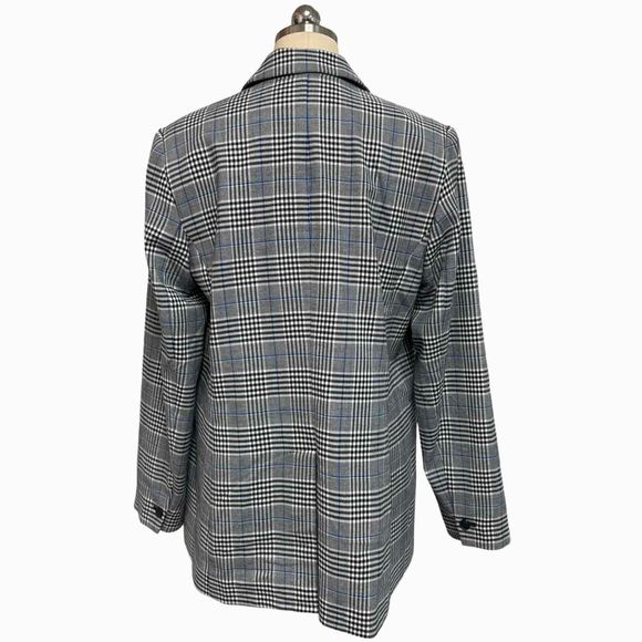 TALBOTS LAKE GLENN PLAID BLACK PLAID BLAZER SIZE 12