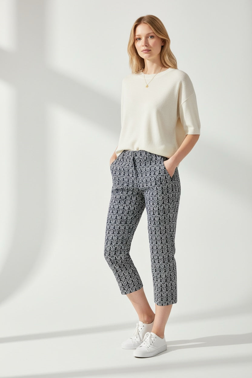 NWT J.CREW NAUTICAL ROPE NAVY CAFE CAPRI SIZE 10