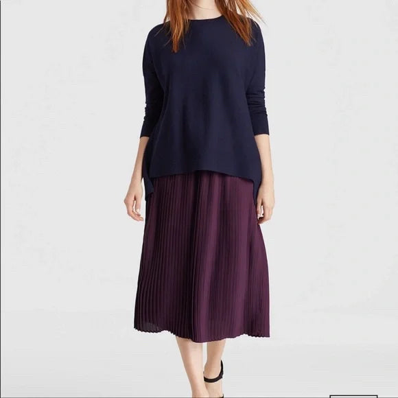 NEW! EILEEN FISHER KNIFE PLEAT MAXI SKIRT POLYESTER SIZE 6