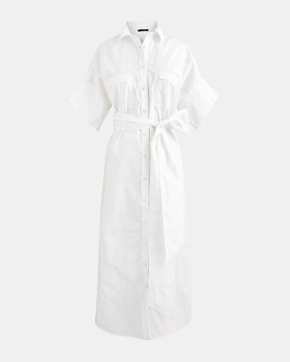 JCREW NWT RELAXED FIT SHORT SLEEVE COTTON POPLIN SHIRT DRESS SIZE: XL