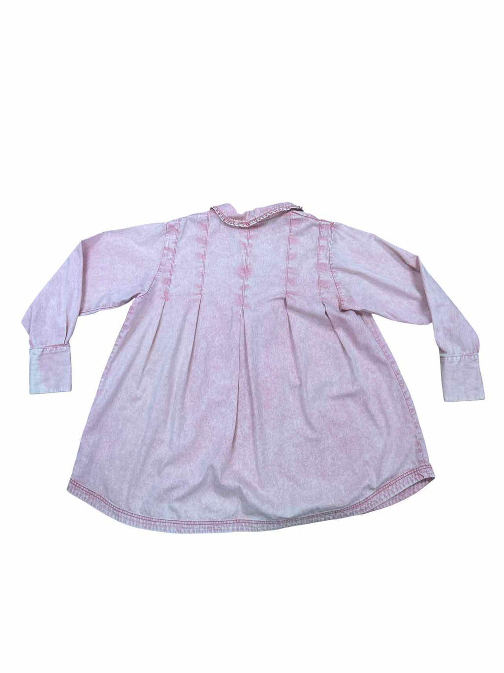 FREE PEOPLE SNAP RUFFLE COLLAR CHARLIE DENIM TOP SIZE: M