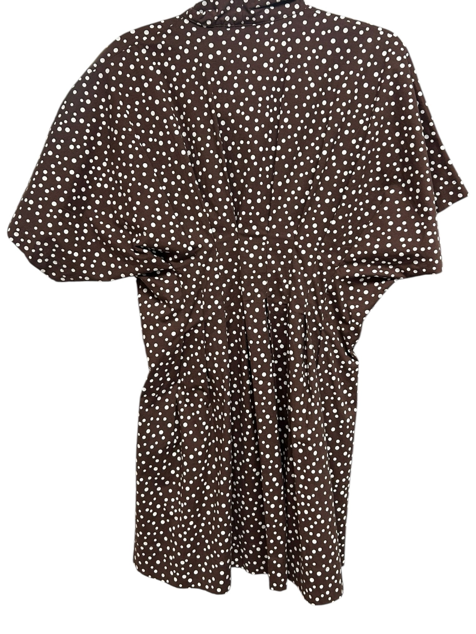 NWT ANTHROPOLOGIE EXQUISE THE TOBIE SHIRT DRESS BROWN POLKA DOT SIZE LARGE