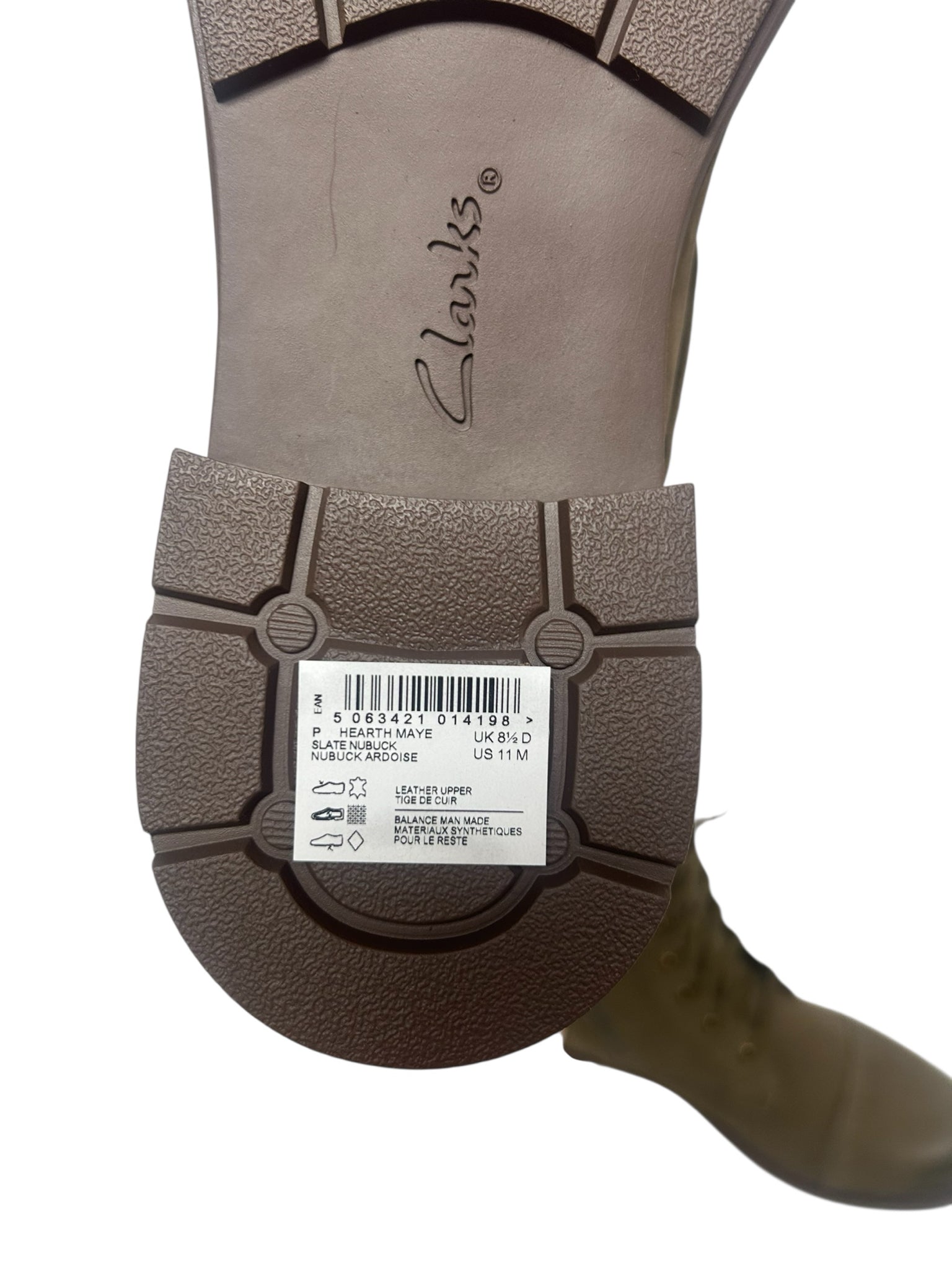 CLARKS NIB HEARTH MAYE LACE UP BOOT TAN BROWN SIZE US 11