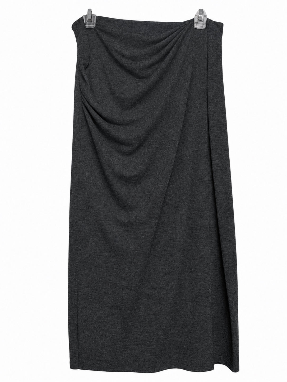 VINCE WOOL BLEND FAUX WRAP DARK GRAY KNIT SKIRT SIZE MEDIUM