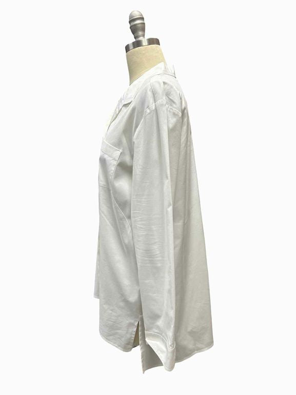 JJILL WHITE SHIRT COLLECTION BUTTON DOWN BLOUSE SIZE: M