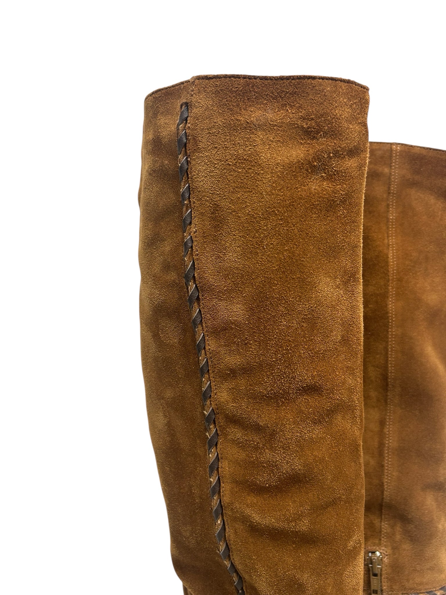 FREE PEOPLE WHIPSTITCH RILEY TALL BOOT BROWN SUEDE SIZE 41