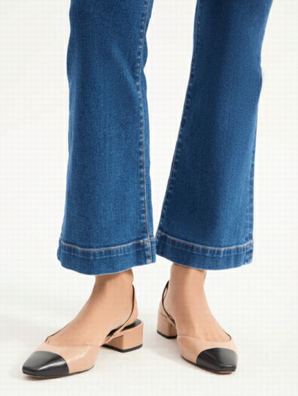 NIB VERONICA BEARD CECILE LEATHER CAP TOE SLING FLAT SIZE: 10.5