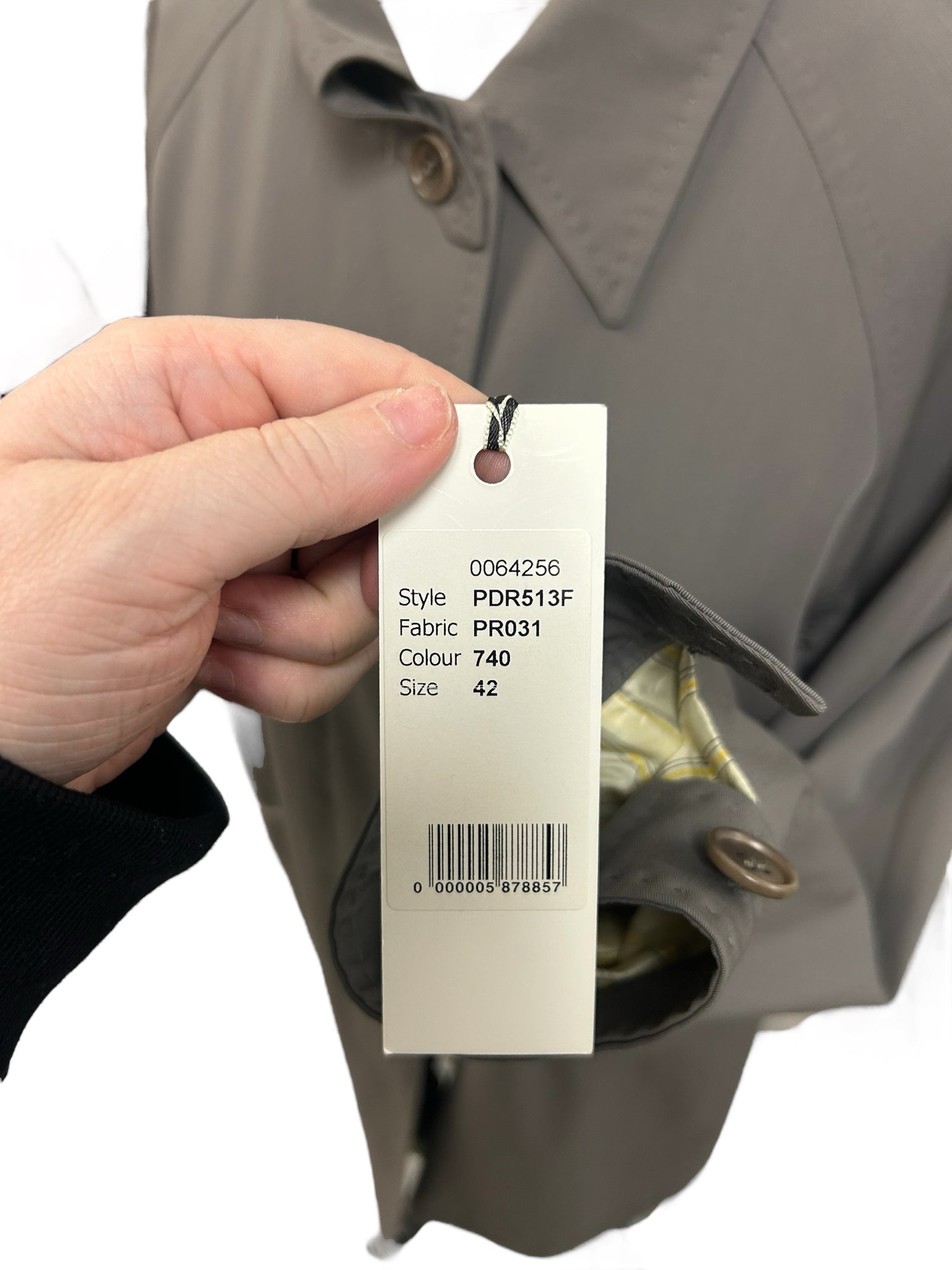 PAUL SMITH NWT VINTAGE TRENCH OVERCOAT HIDDEN BUTTON GREEN SATIN LINING SIZE 42