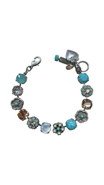 MARIANA TURQUOISE MINERAL AQUA SWAROVSKI CRYSTAL TENNIS BRACELET