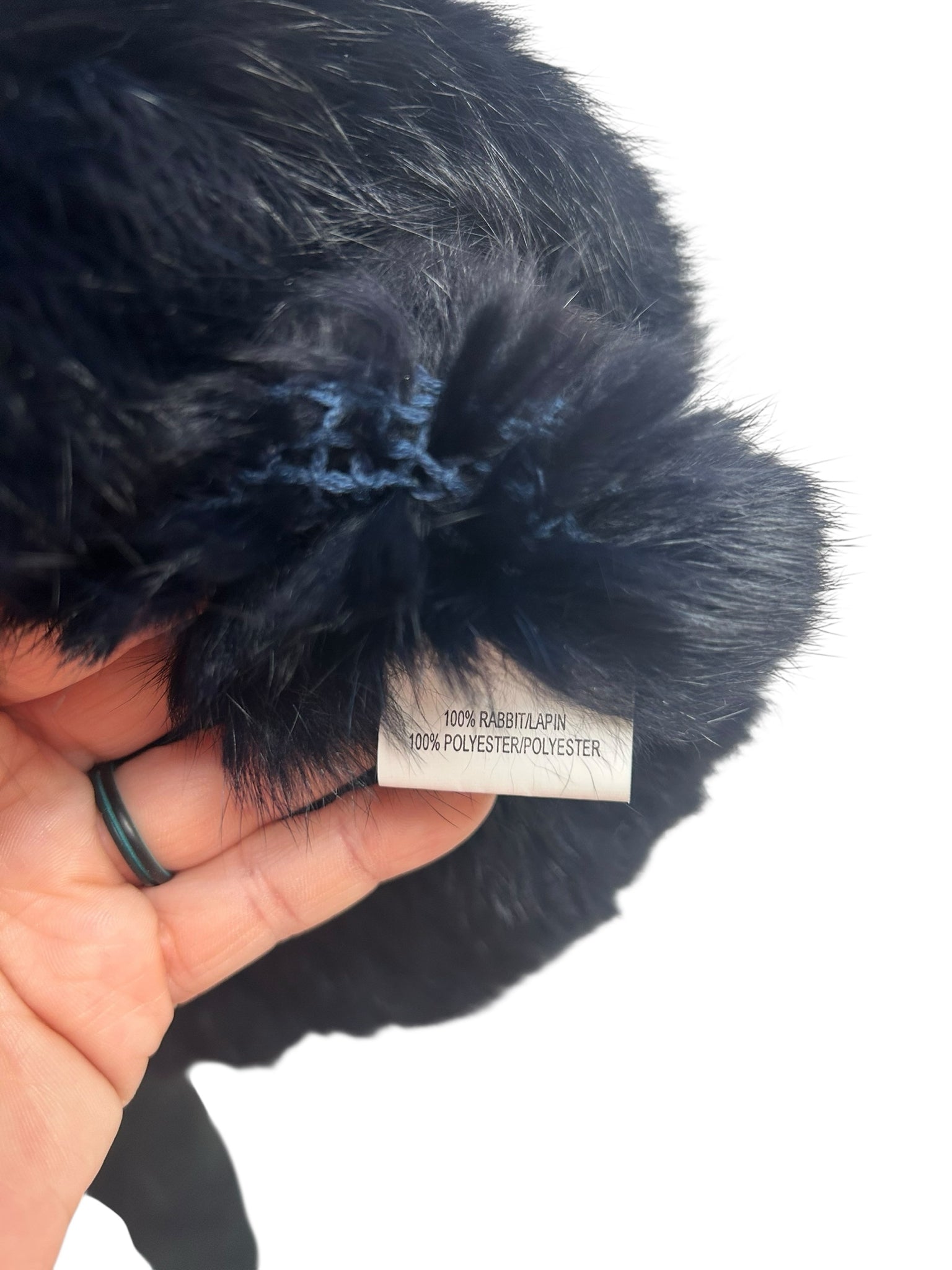 VINTAGE SPI25 BLUE OMBRE RABBIT FUR VEST SIZE SMALL