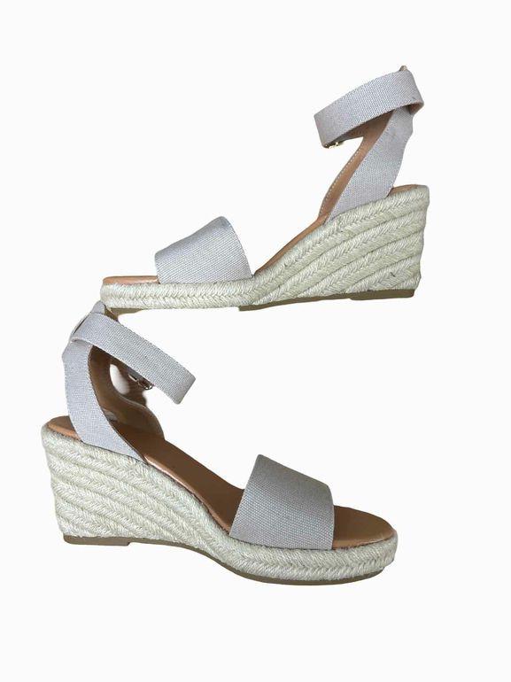 JCREW CANVAS DRESSY ESPADRILLE WEDGE SANDAL8 TAUPE