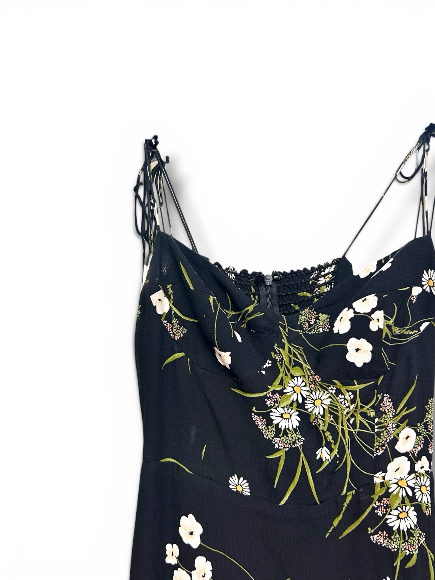 REFORMATION Size 2 BLACK FLORAL WDRESS