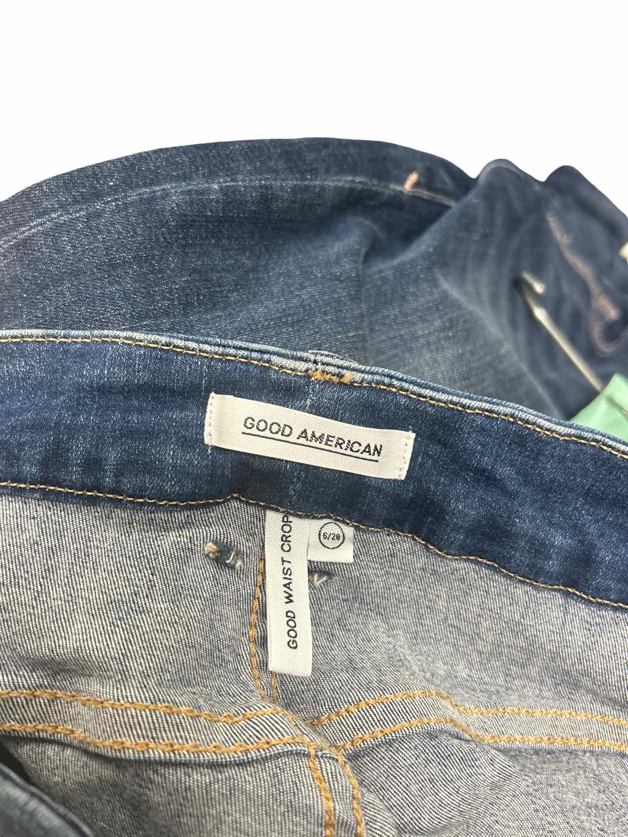 GOOD AMERICAN GOOD WAIST CROP HIGH WAIST SKINNY JEAN RAW HEM B331 SIZE: 6