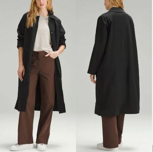 LULULEMON LAB BLACK COLLARED ALINE MID LENGTH COAT SIZE 12 - WEARHOUSE  CONSIGNMENT