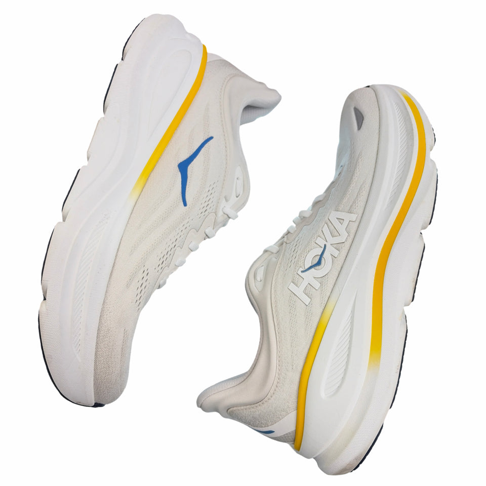 HOKA BONDI 9 RUNNING SNEAKER WHITE/GROT MENS 12