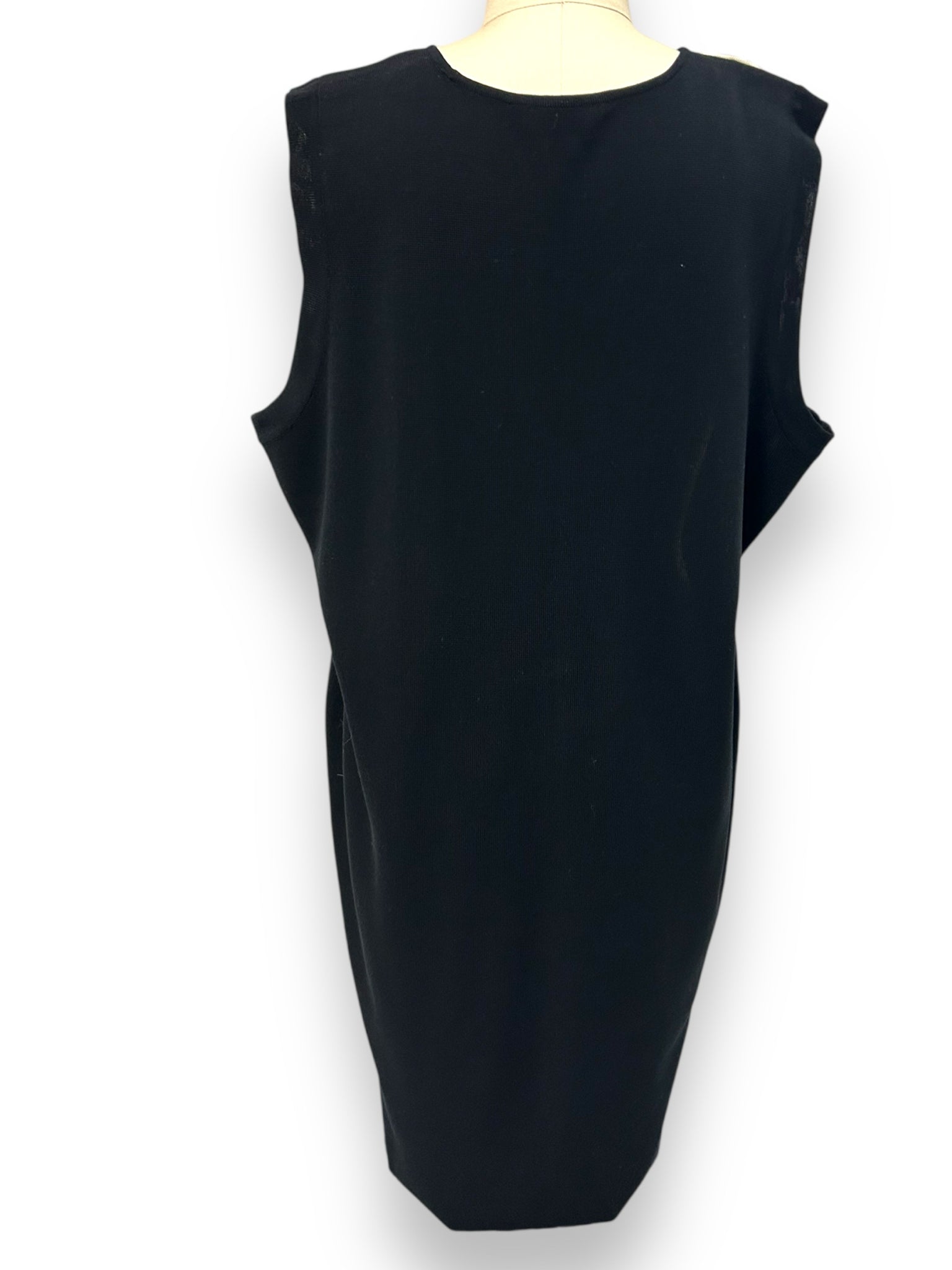 MISOOK SHEATH BLACK WHITE SLEEVELESS KNIT DRESS SIZE 2X