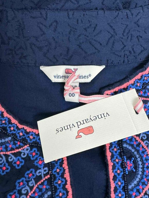 VINEYARD VINES NWT! STARFISH BURN OUT NAVY TUNIC DRESS SIZE 00