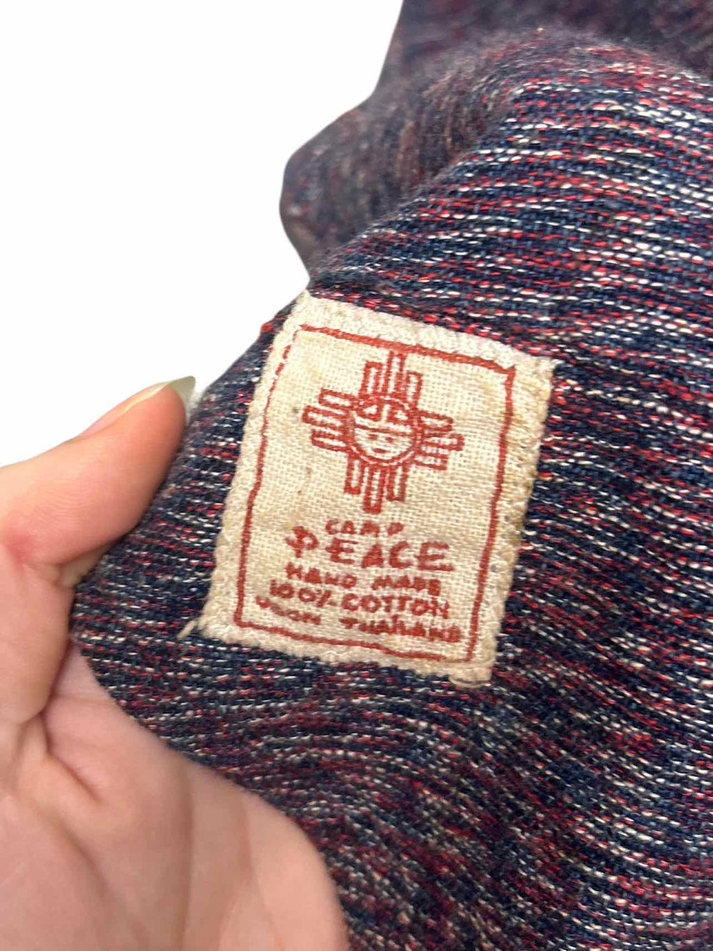 CAMP PEACE COTTON HAND MADE THAILAND TOGGLE TUNIC SIZE: L
