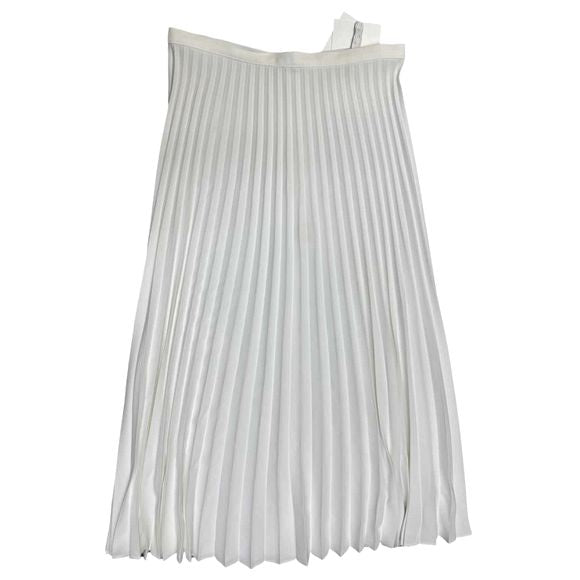 AGGI NWT! CHIFFON PLEATED ACCORDION IVORY MIDI SKIRT SIZE 38