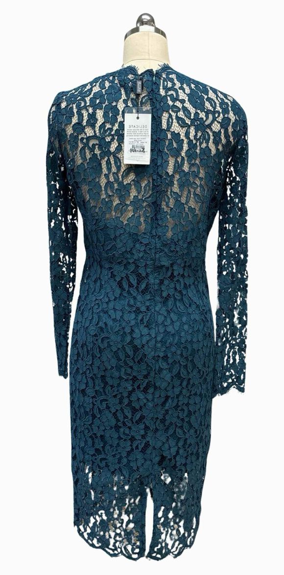 BARDOT NWT! BARDOT LACE OVERLAY SHEATH COCKTAIL TEAL DRESS SIZE L